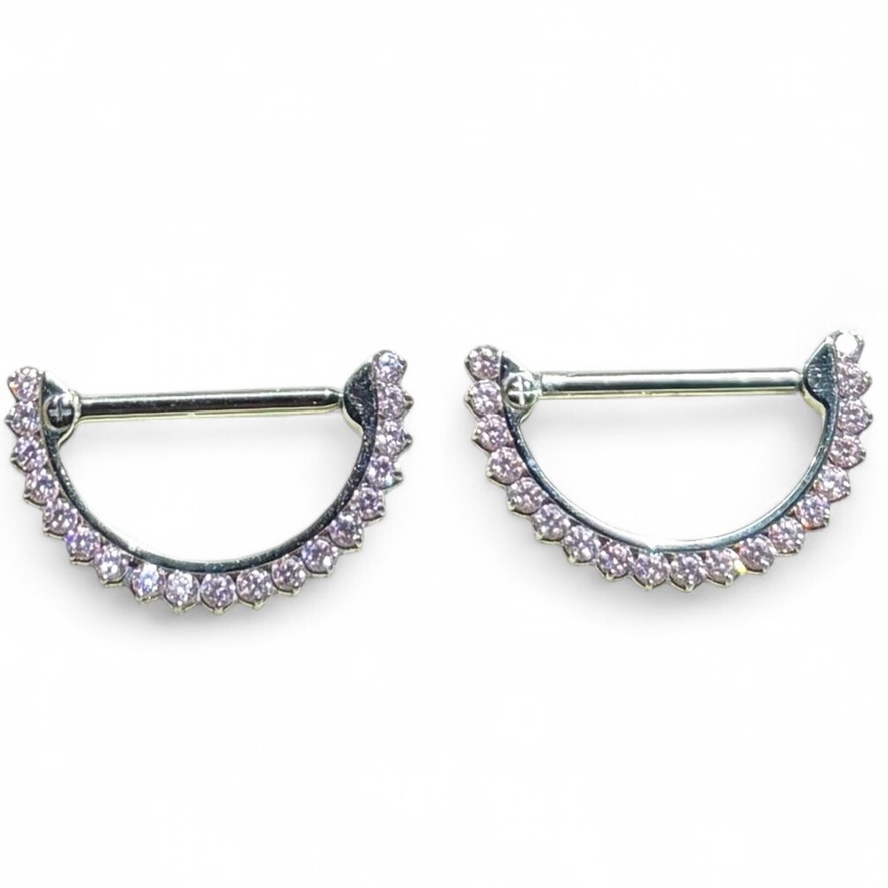 Bodyartforms Titanium Gemmed Nipple Clickers (14G - 9/16")